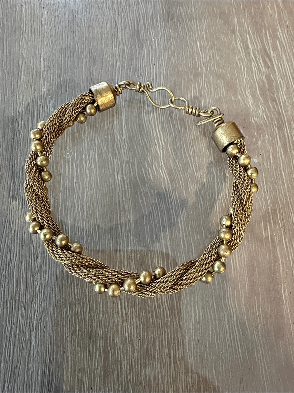 Sarah Cavender Metalworks Gold Braided Bead Bracelet